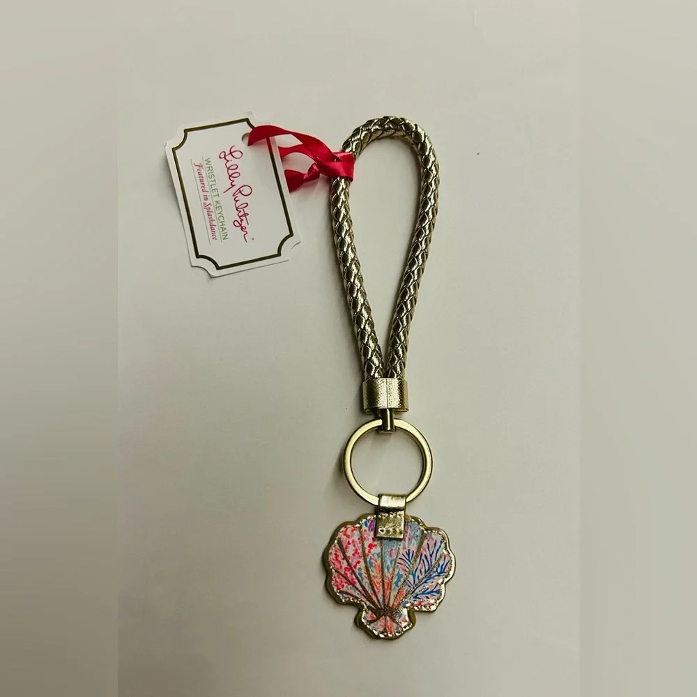 New Lilly Pulitzer Wristlet Keychain Seashell featured in Splashdance Summer - Picture 6 of 12